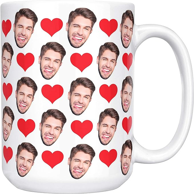 Custom Face Coffee Mugs Multiple Faces 15 oz with Hearts, Your Photo on Coffee Mug for Men Women ... | Amazon (US)