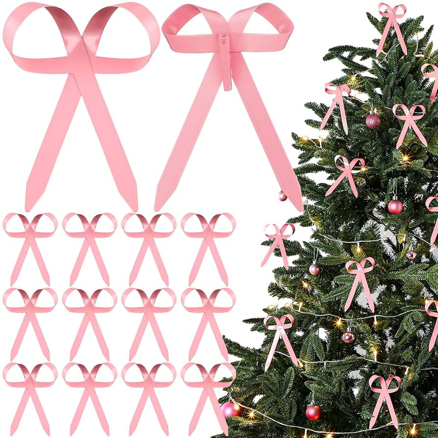 12 Pcs Christmas Metal Bow Ornaments with Clip Bow Decoration for Christmas Tree Garland Wreath I... | Amazon (US)