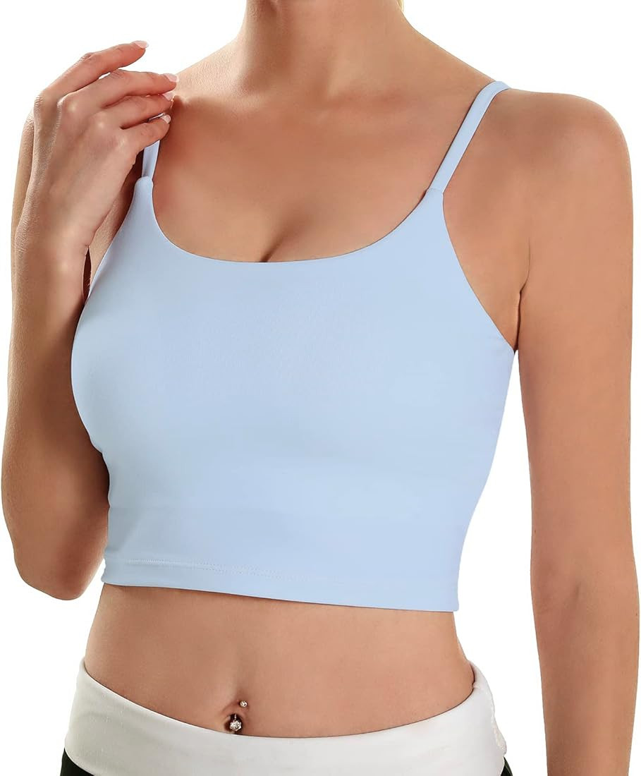 ECOPARTY Sports Bras for Women Quick-Dry Padded Wirefree Workout Crop Cute Tank Tops Camisole Yog... | Amazon (US)