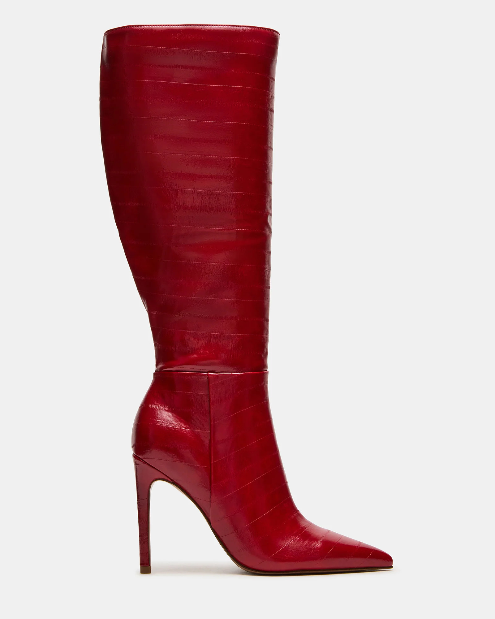 NITRO Red Eel Pointed-Toe Stiletto Heel Knee-High Women's Boots | Steve Madden (US)