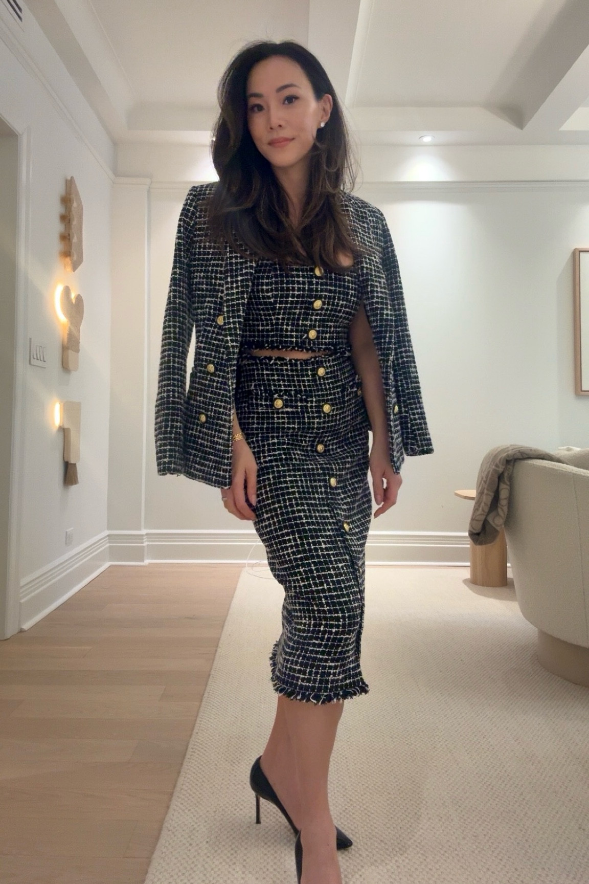 Best Chanel vibes tweed set ever with it their prices!! Obsessed 