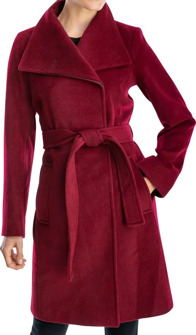 Belted Asymmetrical Wool Blend Trench Coat | Nordstrom Rack