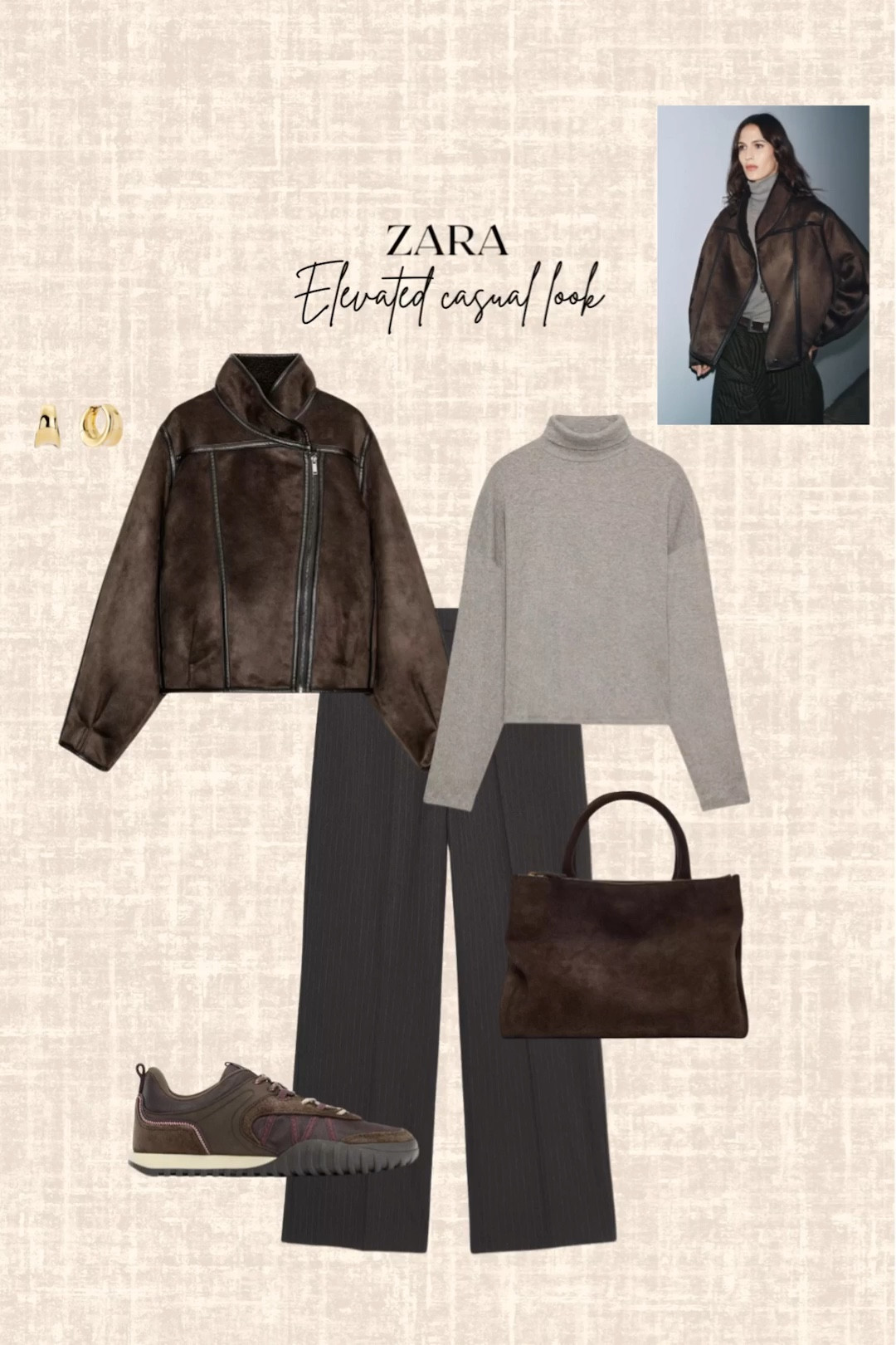 Zara elevated casual look! 

Jacket, pants, sneakers, handbag, top, earrings 

#LTKFindsUnder100 #LTKootd #LTKSeasonal