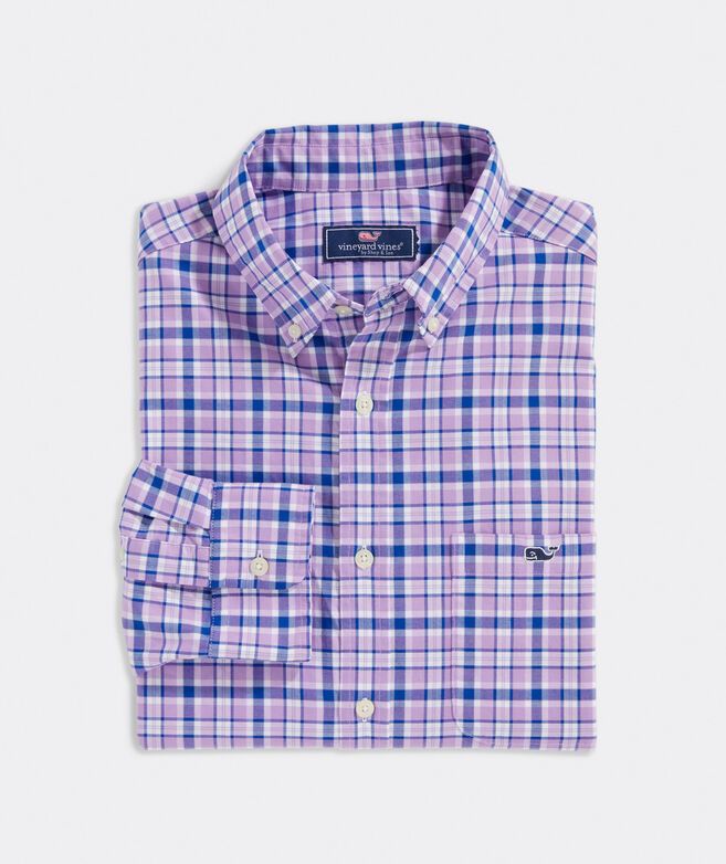 Stretch Cotton Twill Plaid Shirt | vineyard vines