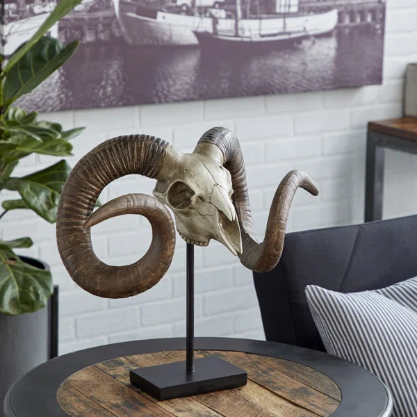 Amaro Polystone Sheep Skull Bust | Wayfair North America