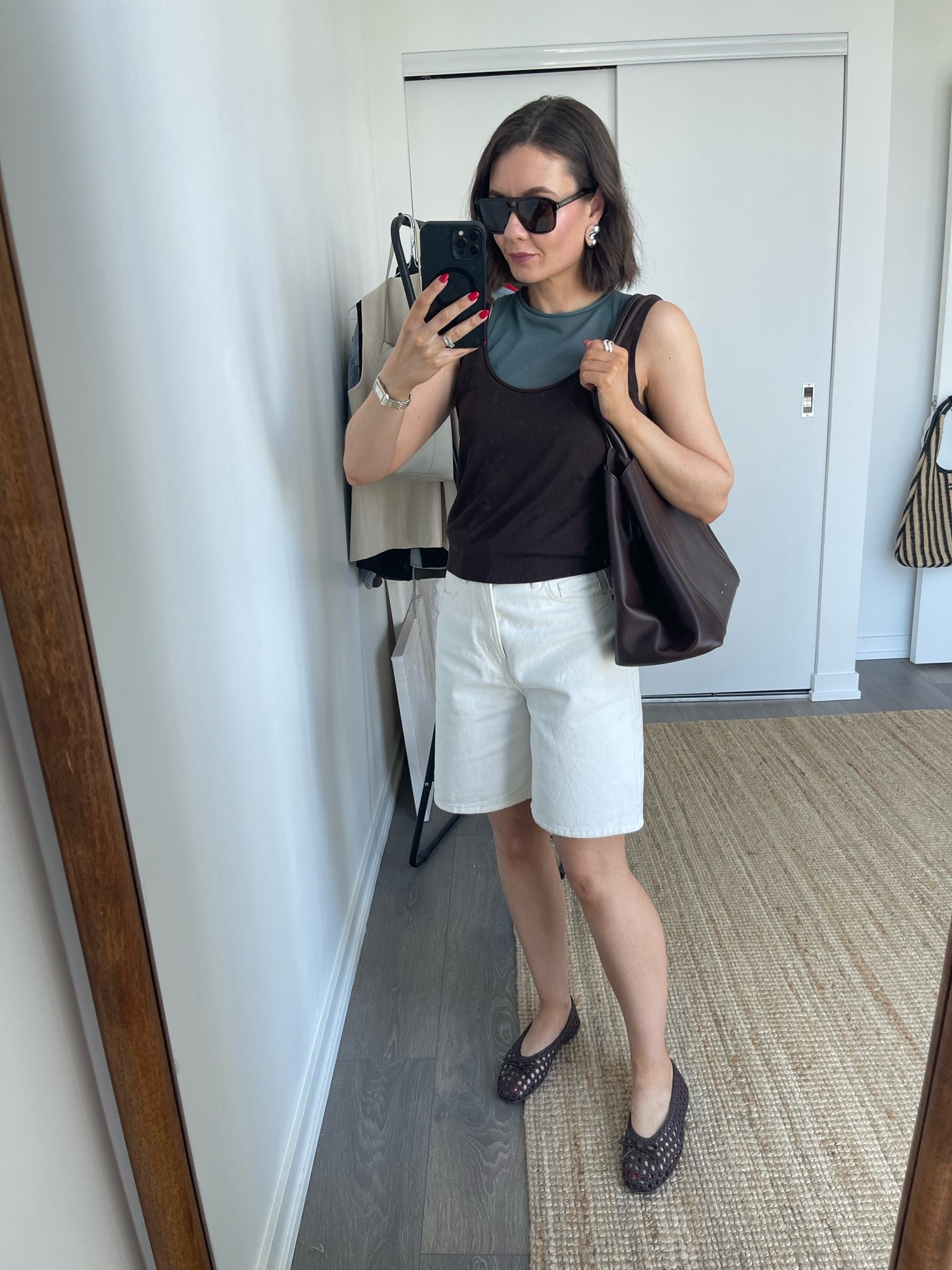 Shorts weather! I’m not a bog fan of shorts but I love a Bermuda style. This layered top (xs) is so interesting and I love the colours!

#LTKsummer #LTKcanada