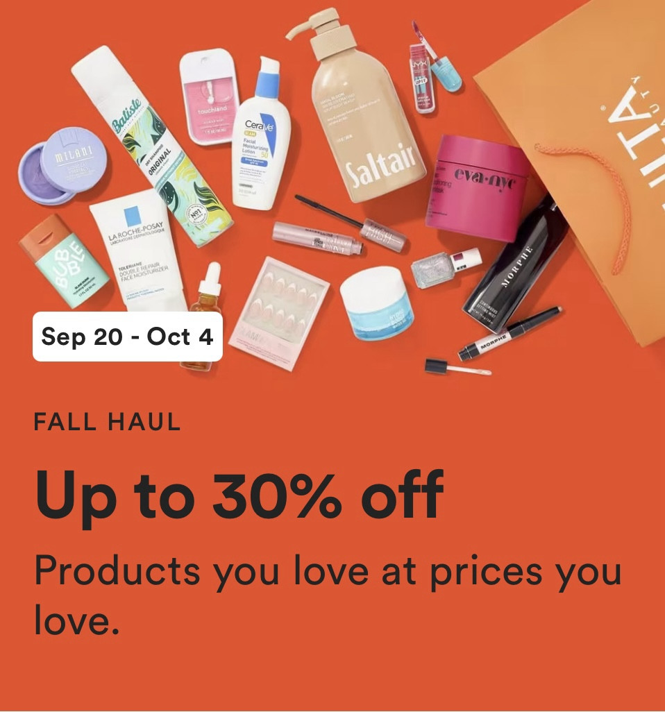 Fall sale at Ulta 