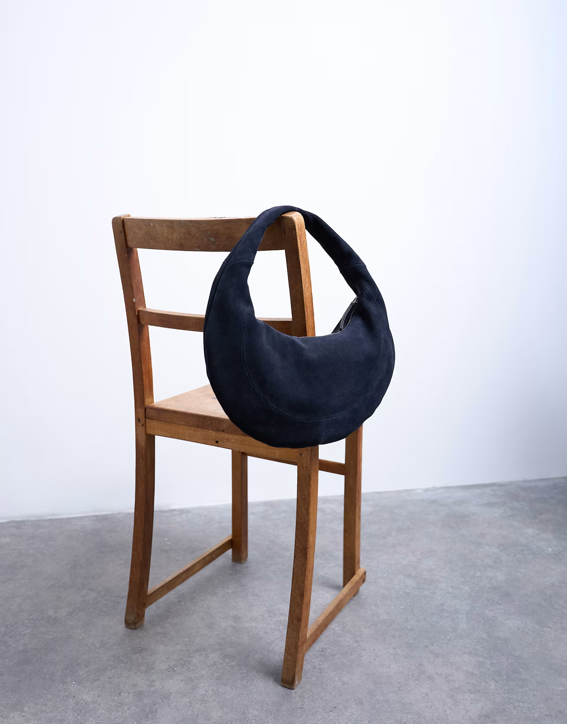 Topshop Cian real suede scoop grab bag in navy | ASOS (Global)