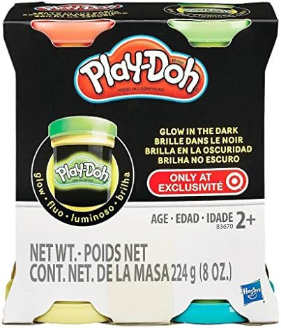 Play-Doh Glow in The Dark Modeling Compound, Red, Green, Yellow and Blue 4 Pack (8 oz Total) | Amazon (US)