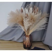 Dried Bouquet Pampas Grass Fluffy Bohemian Style For Wedding - Custom Bridal Arrangements | Etsy (US)