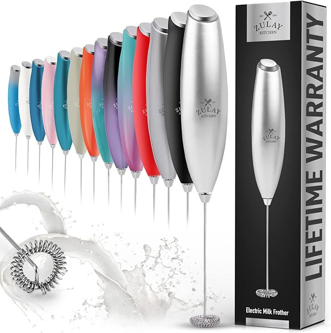 Zulay Powerful Milk Frother for Coffee with Upgraded Titanium Motor - Handheld Frother Electric W... | Amazon (US)