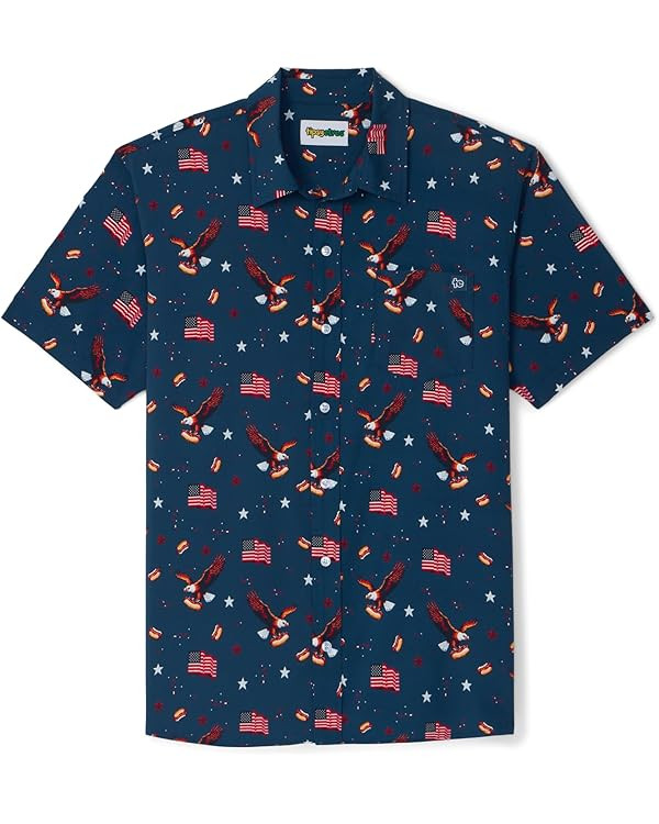 Tipsy Elves Patriotic Shirts for Men - USA Short Sleeve Button Up American Flag Shirts for Men fo... | Amazon (US)