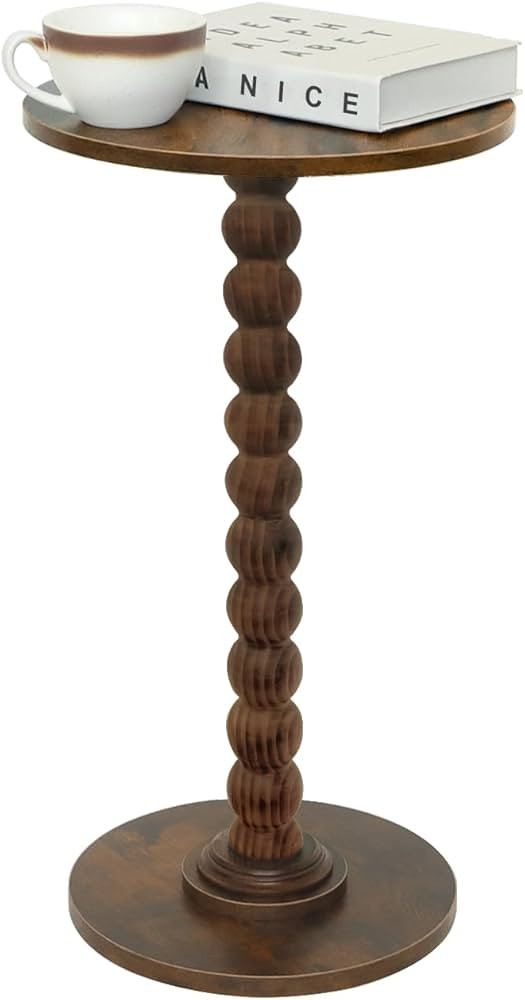 Round Side Table, Small Drink Table for Small Spaces, Modern Accent Nightstand with Solid Wood Le... | Amazon (US)