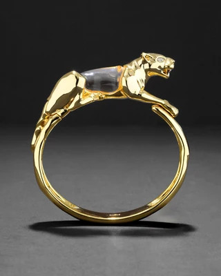 Gold Panther Jelly Belly Hinge Bracelet | Alexis Bittar