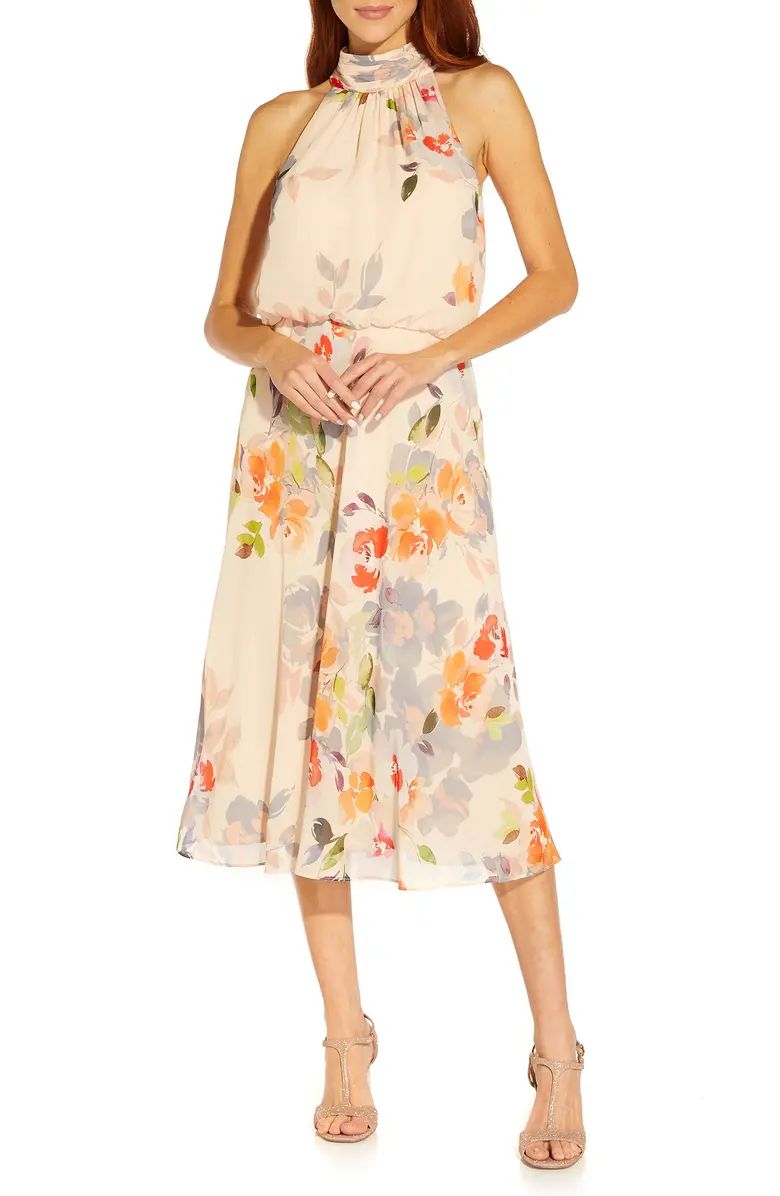 Floral Blouson Halter Dress | Nordstrom