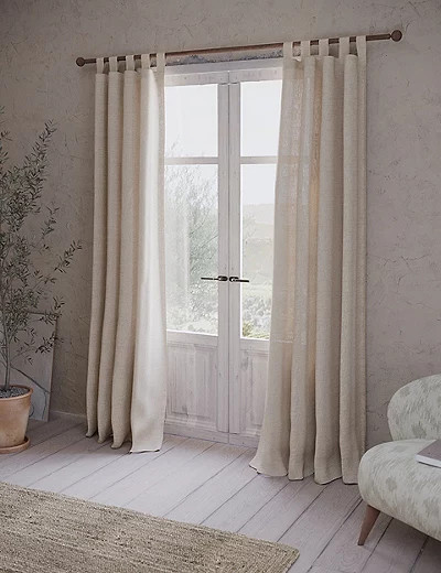 Acapulco Sheer Embroidered Tab Top Curtains | Marks and Spencer ROW