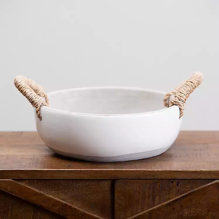 Clay Bowl with Rope Handles | Kirkland's Home