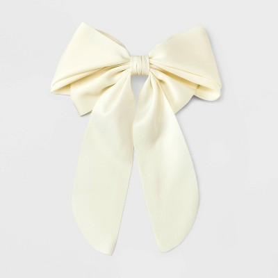 Satin Bow Hair Barrette - A New Day™ Cream | Target
