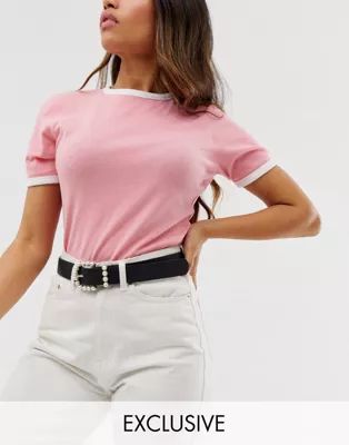 My Accessories London Exclusive pearl buckle waist and hip jeans belt | ASOS US