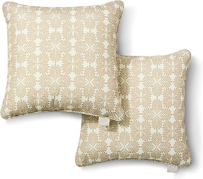 Martha Stewart Tulum Indoor Outdoor Decorative Pillow 2-Pack Set, UV Fade Resistant, Water Repell... | Amazon (US)