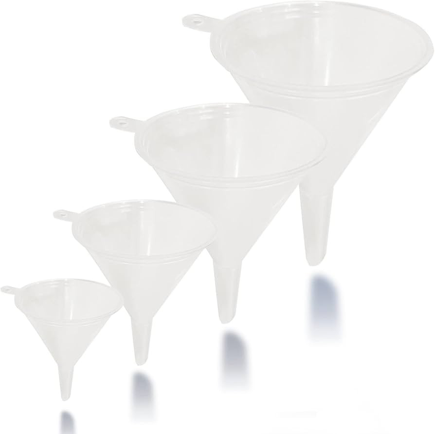 Funnel Set (4 Sizes: 122, 101, 76, 50mm) - Durable, Non-Toxic, Food-Grade Plastic funnels for Fil... | Amazon (US)