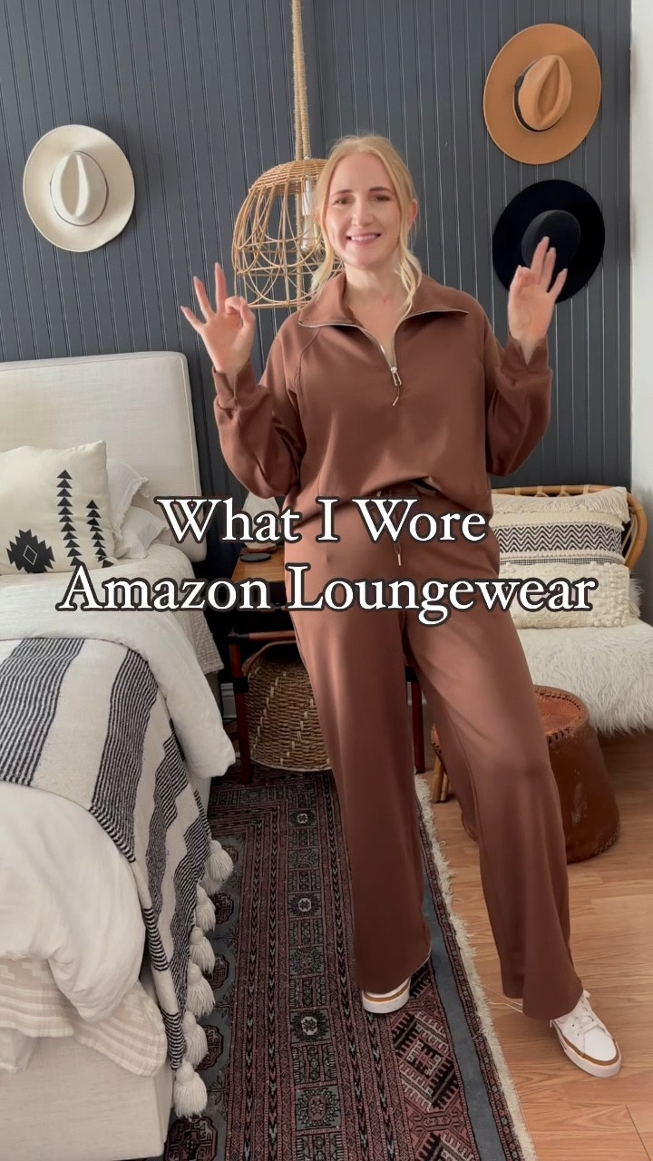 Coziest Amazon loungewear sets 🍂 love these quarter zip tops and elastic waist pants, the rouching on the last set is so good too! 

Wearing L in all at 150 lbs and 5’7” for reference 🤎

Cozy style, lounge sets, Amazon viral sets, loungewear, affordable loungewear, elevated loungewear, cozy style, lounge style, casual outfits, mom outfits, elevated casual, Amazon looks 

#LTKOver40 #LTKFindsUnder50 #LTKStyleTip