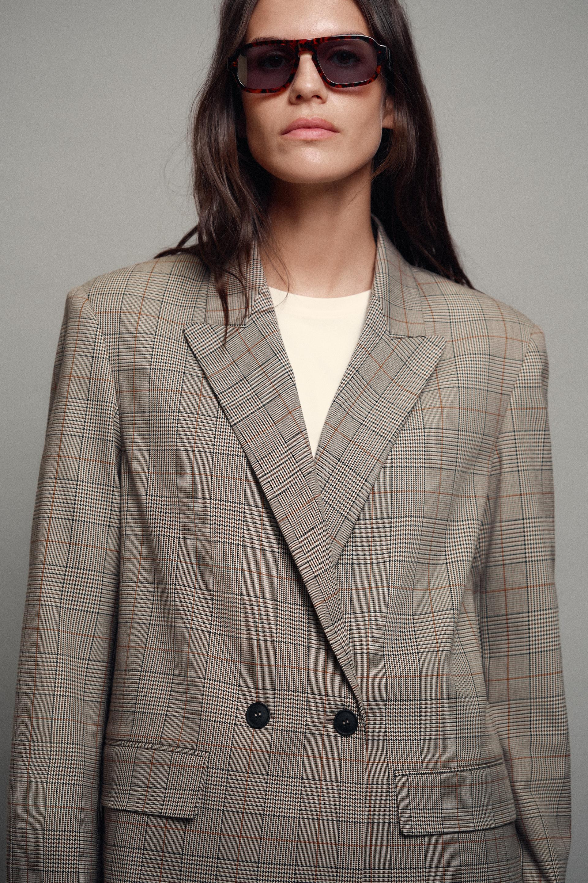 Zara - Oversized Double-Breasted Blazer - Black - S - Woman | Zara US