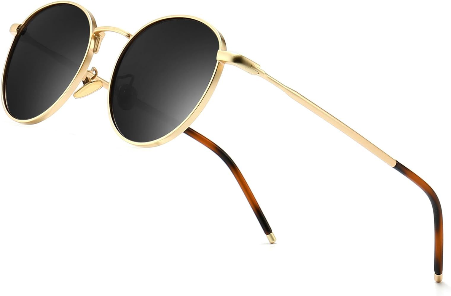 SUNGAIT Ponderable Metal Round Sunglasses for Men and Women Classic Vintage Polarized Sun Glasses... | Amazon (US)
