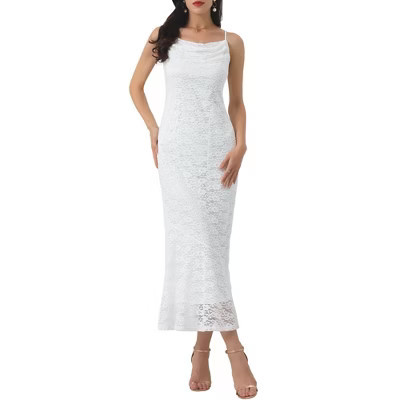 INSPIRE CHIC Women's Lace Spaghetti Strap Bodycon Dresses Small White | Target