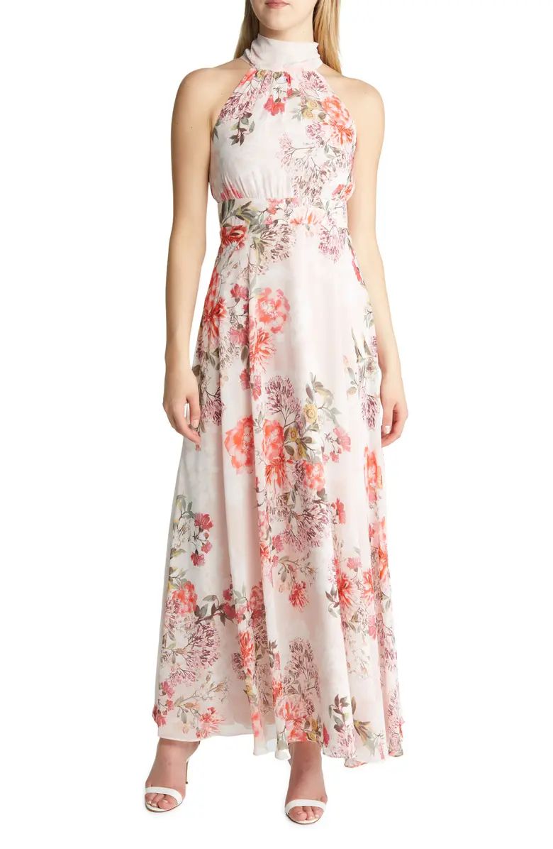 Floral Halter Neck Slim Maxi Dress | Nordstrom