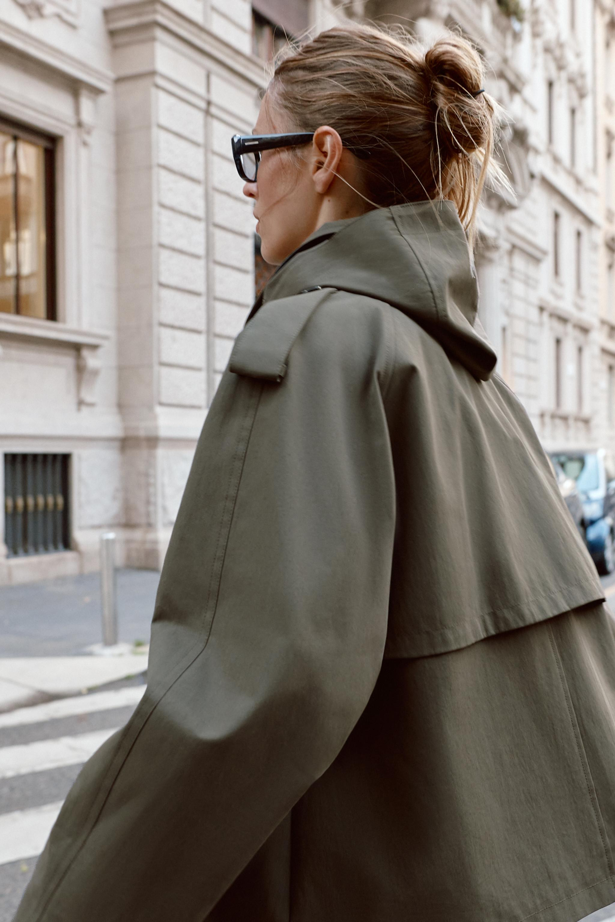 SHORT HOODED TRENCH COAT | Zara UK
