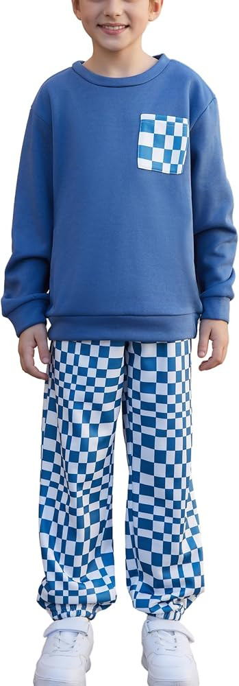 Arshiner Boys Fleece Colorblock Sweatshirt & Pants Outfit Set Fall Winter Clothes Toddler to Litt... | Amazon (US)