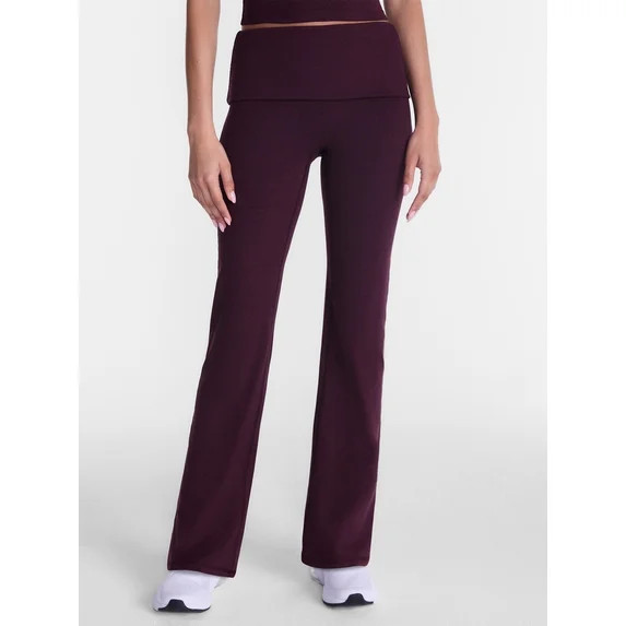 Athletic Works Women's ButterCore Flare Leggings with Fold Over Waist, 31" Inseam, Sizes XS-XXL | Walmart (US)