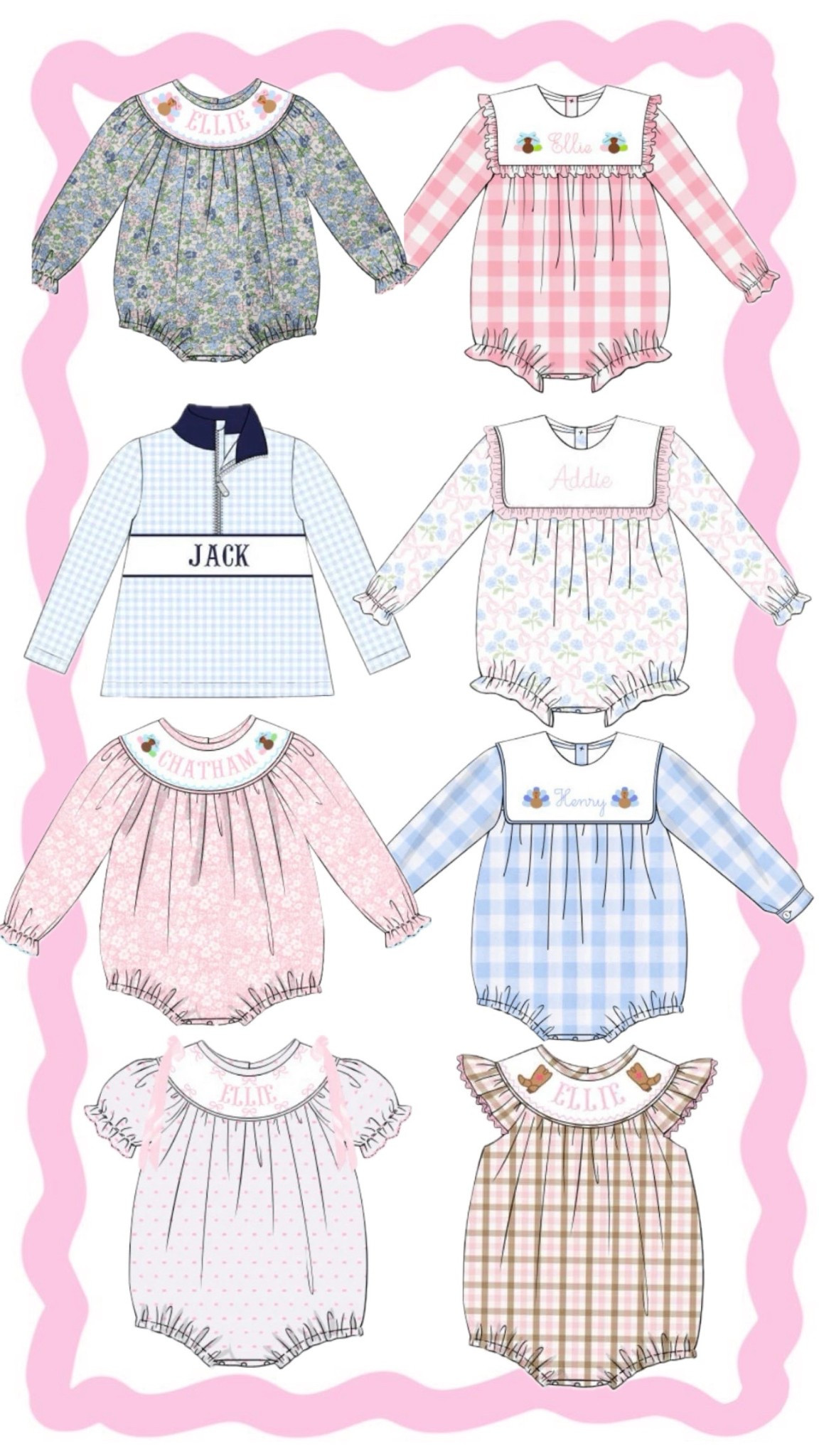 The smocked flamingo custom smocks! Remember, these have up to a 12 week turnaround **
Use code: LYNLEE10 

#LTKSeasonal #LTKBaby #LTKKids