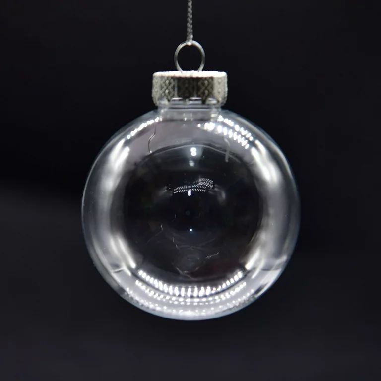 Holiday Time Shatterproof 80mm Christmas Clear Plastic Ball Decorative Accents Ornament DIY Craft | Walmart (US)