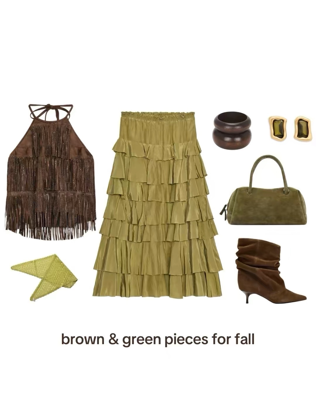 chic brown and green pieces for fall… 
#greenandbrown #asos #zara #fallootd