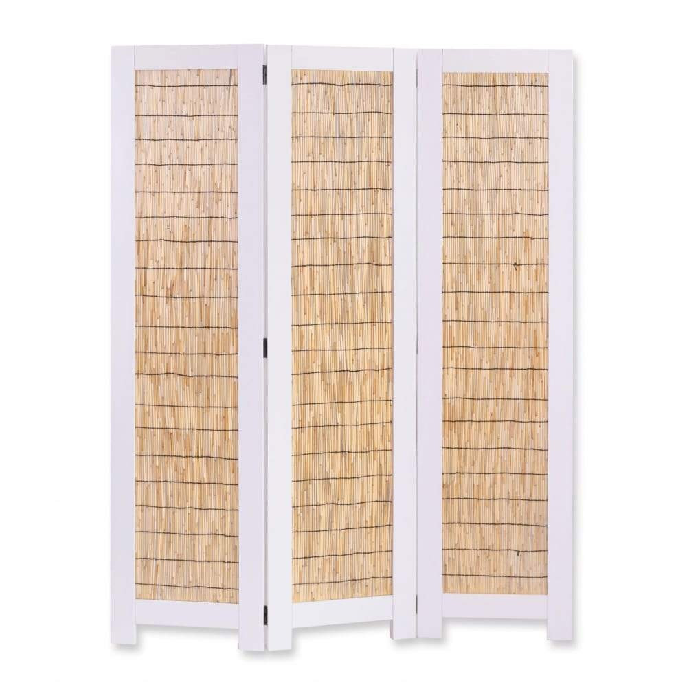 White and Natural 3 Panel Room Divider | Pier 1 Online