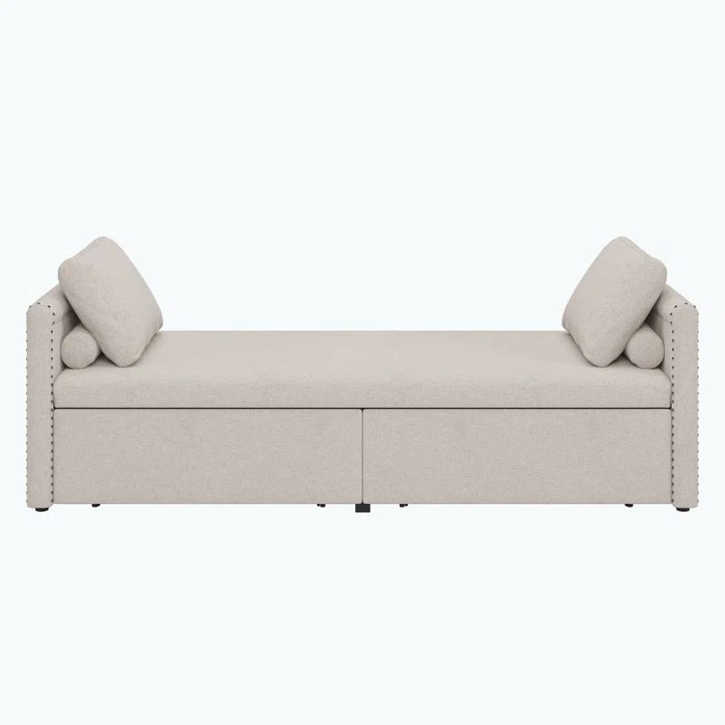 Hokku Designs Upholstered Storage Lounger Bench with 2 Drawer | Wayfair | Wayfair North America