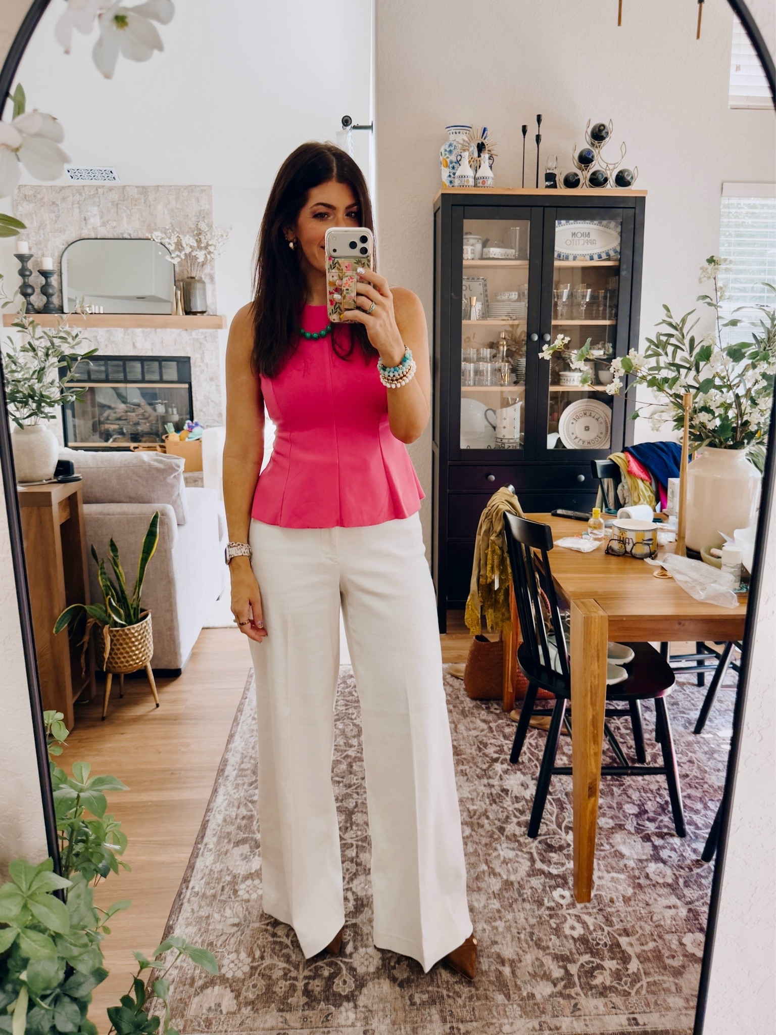 Work outfit if the day
Medium peplum top- amazing and want more colors 
Medium tall white trouser (code Meghanxspanx)

#LTKSaleAlert #LTKMidsize #LTKWorkwear