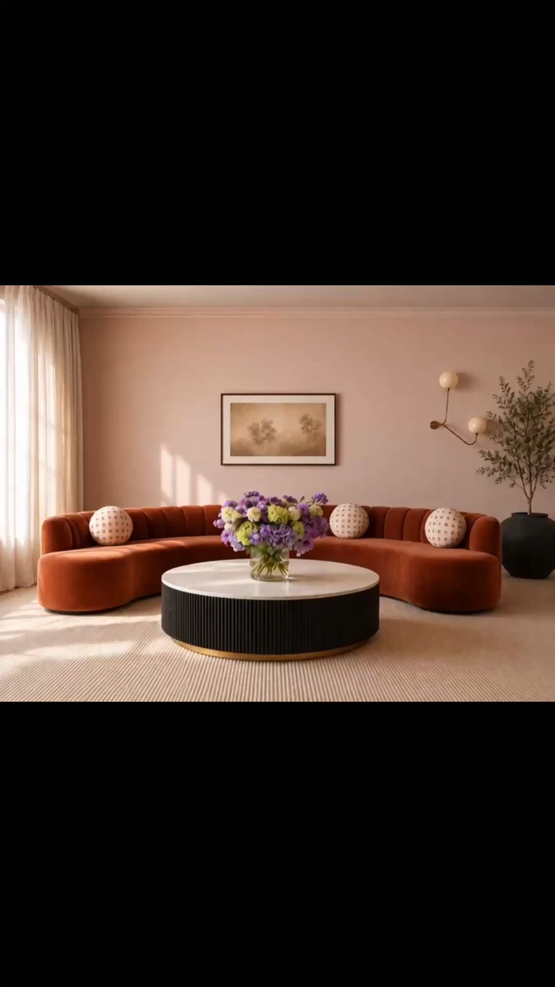As the season begins to change, I love creating a living room that feels warm, comfortable, and ready for the holiday gathering season ahead.

The curved velvet seating naturally creates a more conversational setting, while the round coffee table keeps the flow open and makes it easy for everyone to gather around. Rich brown tones, a softly patterned rug, and muted landscape artwork add warmth and depth without making the room feel heavy.

It’s the kind of space that works beautifully for everyday living now, then transitions effortlessly into fall dinners, holiday drinks, and long evenings spent with family and friends.

#LivingRoom #LivingRoomDecor #LivingRoomDesign #FallLivingRoom #HolidayGathering #HolidayEntertaining #HolidayHome #GatheringSpace #CurvedSectional #VelvetSofa #BrownVelvet #CoffeeTable #AreaRug #WallArt #ModernClassic #ElegantInteriors #InteriorDesign #HomeDecor #LTKHome

#LTKdayinmylife #LTKHome #LTKSaleAlert