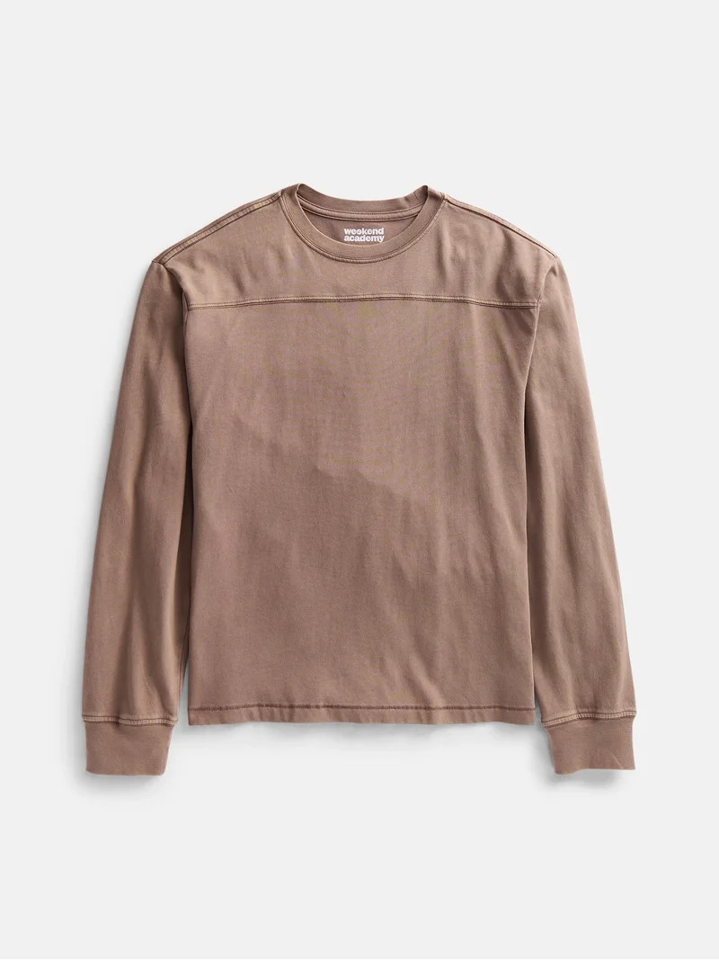 Weekend Academy Boys Football Yoke Tee with Long Sleeves, Sizes XS-XXL | Walmart (US)