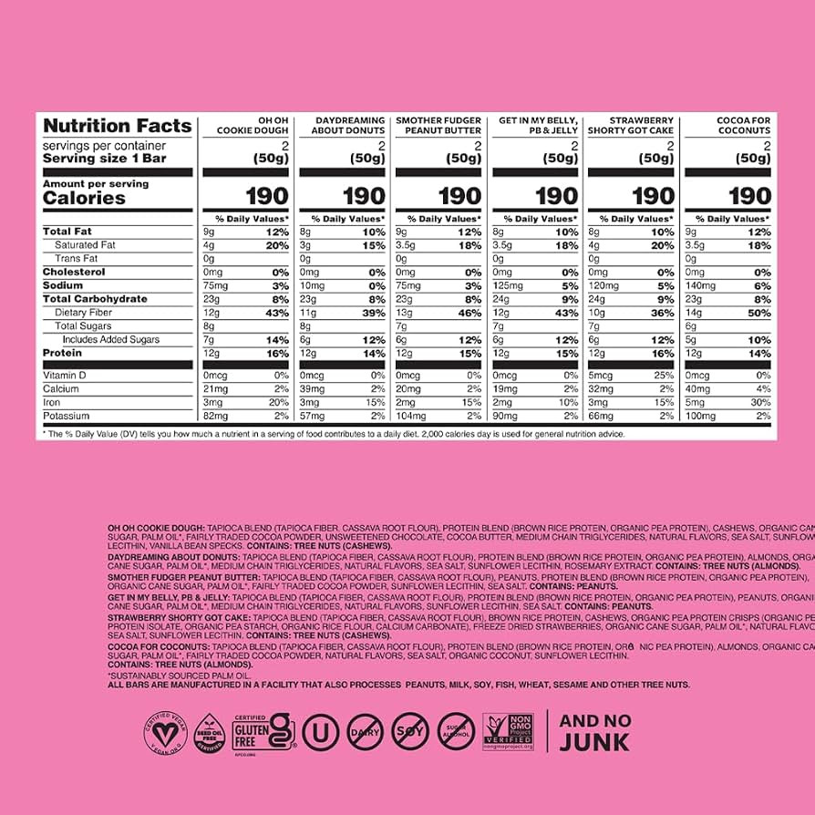 TRUBAR Vegan Protein Bars, 12 Count Founder Favorites Variety Pack, (2 Each \u2013 OOCD, DAD, SFP... | Amazon (US)