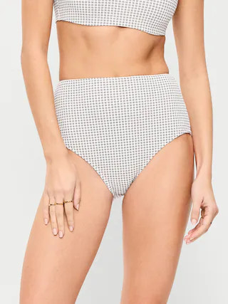 High-Waisted Pique Bikini Swim Bottoms | Old Navy (US)