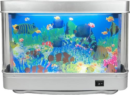 Tokenkuko Fake Fish Tank Mini Aquarium,Artificial Tropical Fish Decorative,Fake Aquarium Decorative Lamp,Aquarium Lights Motion Lamp Night Light with Moving Fish,Gift for Kids(US Plug) | Amazon (US)
