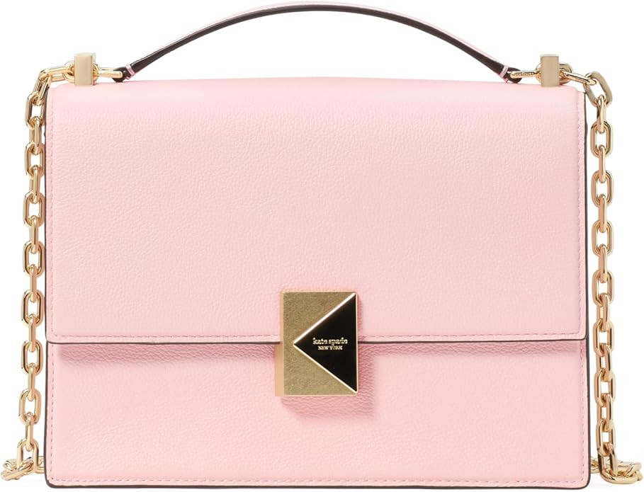 kate spade new york Deco Colorblocked Pebbled Leather and Suede Chain Shoulder, Pastry Pink Multi | Amazon (US)