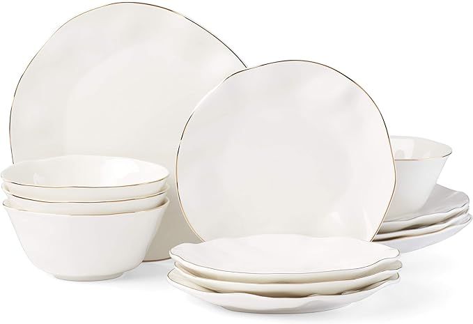 Lenox Blue Bay 12-Piece Dinnerware Set, 15.20 LB, White | Amazon (US)