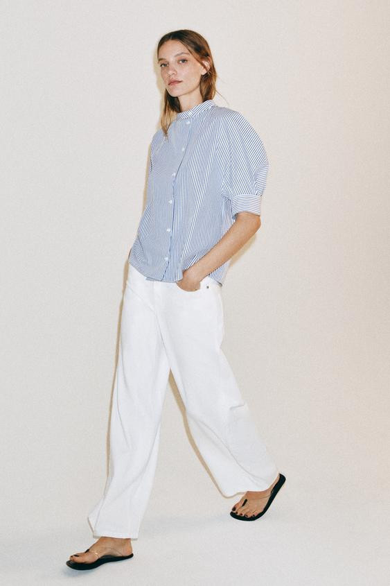 ZW COLLECTION BUTTON POPLIN SHIRT | Zara US