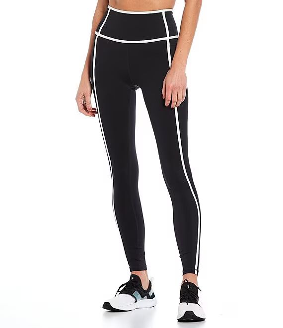 Active Action High Waisted Contrast Trim 28-Inch Coordinating Leggings | Dillard's