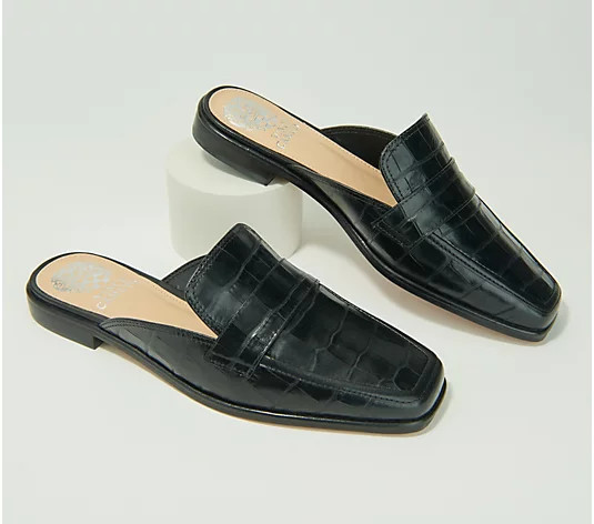 Vince Camuto x Fashion Jackson Leather Mules - Relondie - QVC.com | QVC