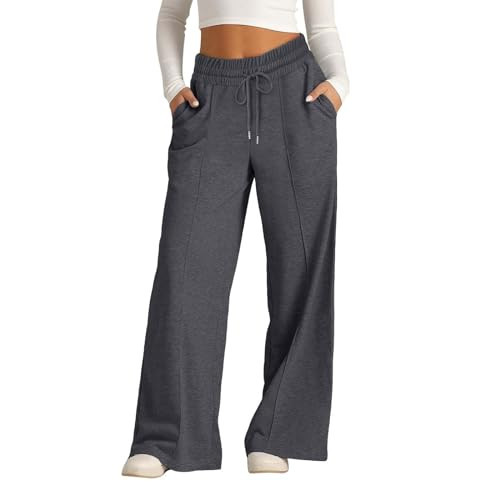 Archived Orders in My Account Womens Baggy Sweatpants Sweatshirt for Women Wide Leg Cargo Pants for Women Womens Clearance Clothing Spring Vacation Going Out Gifts for Her Dark Gray | Amazon (US)